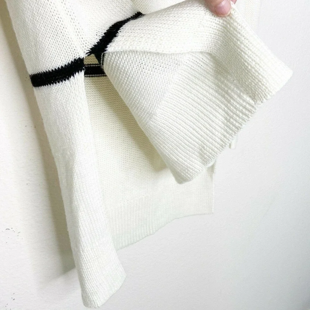 Trouve Striped Color Blocked High Low Sweater